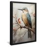 quadro decorativo pintura beija flor v205 moldura preta com vidro