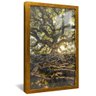 quadro floresta raizes dourado reflexo