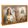 quadro cristo e nossa senhor dourado reflexo