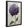 quadro decorativo pintura flor roxa v1816 moldura preta comvidro