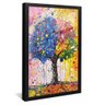 quadro decorativo pintura arvore v1813 moldura preta com vidro
