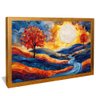 quadro decorativo paisagem teatral v1801 moldura dourada