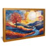 quadro decorativo paisagem teatral v1801 moldura dourada com vidro