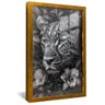 quadro leopardo floresta dourado reflexo