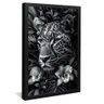 quadro leopardo floresta preto