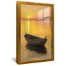 quadro bote e praia dourado reflexo