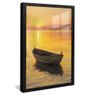 quadro bote e praia preto reflexo