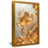 quadro floral 3d dourado