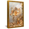 quadro floral 3d dourado reflexo