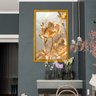2 quadro floral 3d dourado