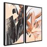 quadro duo floral abstrato preto
