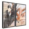 quadro duo floral abstrato preto reflexo
