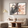 2 quadro duo floral abstrato preto