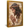 quadro pintura jesus rezando dourado