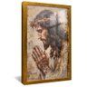 quadro pintura jesus rezando dourado reflexo