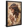 quadro pintura jesus rezando preto