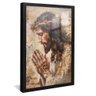 quadro pintura jesus rezando preto reflexo