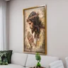 2 quadro pintura jesus rezando dourado