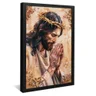 quadro pintura jesus oracao preto