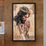 2 quadro pintura jesus oracao preto
