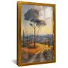 quadro decorativo pintura caminho no campo v1821 moldura dourada com vidro