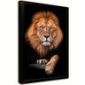 quadro decorativo leao africano moldura preta