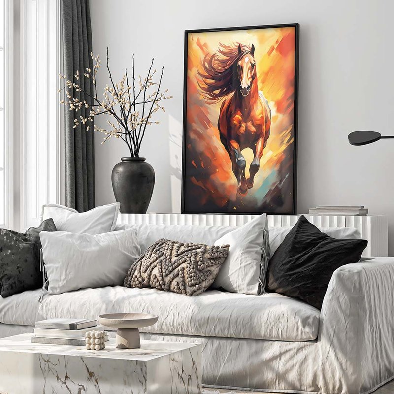 quadro decorativo cavalo em aquarela v1787 02
