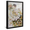 quadro decorativo mulher com flores a oleo v1779 moldura preta com vidro