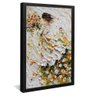 quadro decorativo mulher com flores a oleo v1779 moldura preta
