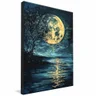 quadro decorativo pintura lago e lua v1771 borda infinita