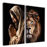 quadros decorativo 2 pecas jesus e o rei v1474 borda infinita