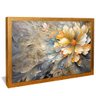 quadro decorativo pintura floral amarelo v1769 moldura dourada