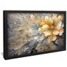 quadro decorativo pintura floral amarelo v1769 moldura preta