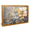 quadro decorativo pintura floral amarelo v1769 moldura dourada com vidro