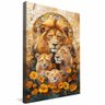quadro decorativo familia leao em mosaico v1371 borda infinita