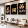 quadros decorativos 3 pecas familia de leoes v1497 02