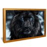 quadro decorativo leao negro v1829 moldura dourada