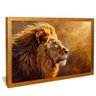 quadro decorativo leao imponente v1594 moldura dourada