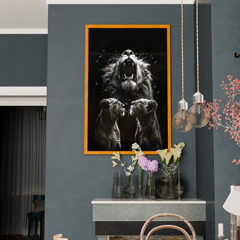 quadro decorativo rugido do leao v1552 01