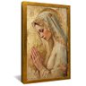 quadro ave maria rezando dourado