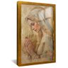 quadro ave maria rezando dourado reflexo