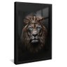 quadro decorativo rei leao olhos azuis v1319 moldura preta com vidro