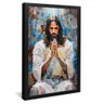 quadro pintura mosaico jesus preto