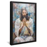 quadro pintura mosaico jesus preto reflexo