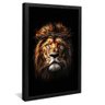 quadro leao coroa espinhos preto