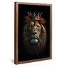 quadro decorativo leao com coroa do rei v1059 moldura de madeira