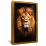 quadro decorativo majestoso leao de juda v1020 moldura dourada com vidro