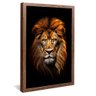 quadro decorativo leao majestoso v1016 moldura de madeira