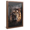 quadro decorativo leao de juda v888 moldura de madeira com vidro