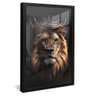 quadro decorativo leao de juda v888 moldura preta com vidro